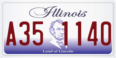 IL license plate A351140