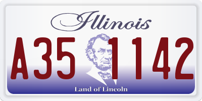 IL license plate A351142