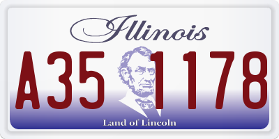 IL license plate A351178