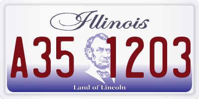 IL license plate A351203