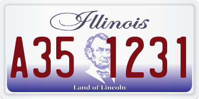 IL license plate A351231