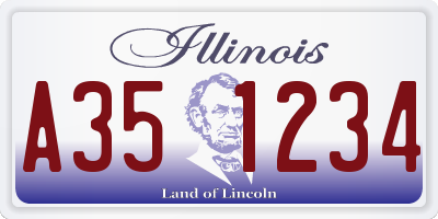 IL license plate A351234