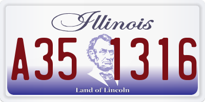 IL license plate A351316