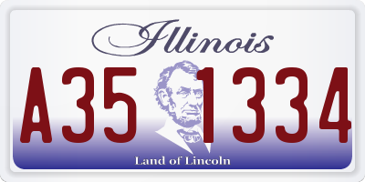 IL license plate A351334