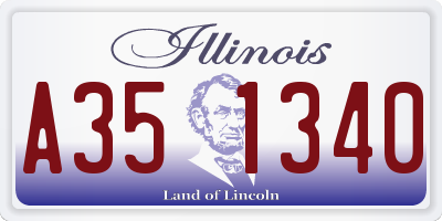 IL license plate A351340