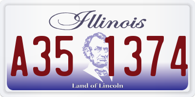 IL license plate A351374