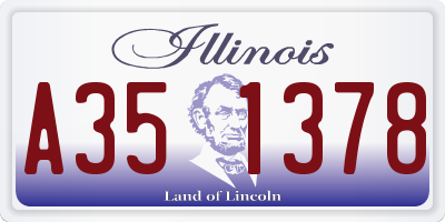 IL license plate A351378