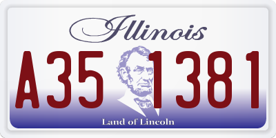 IL license plate A351381