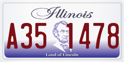 IL license plate A351478