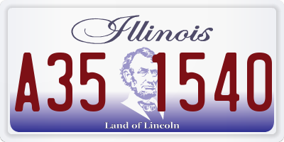 IL license plate A351540