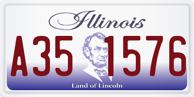 IL license plate A351576
