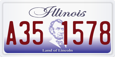 IL license plate A351578