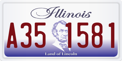 IL license plate A351581