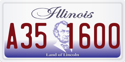 IL license plate A351600