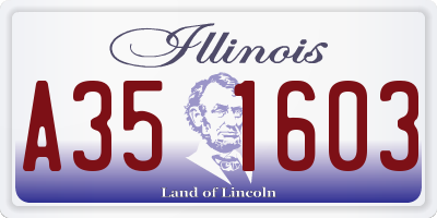 IL license plate A351603