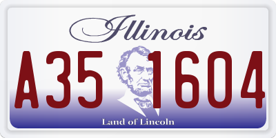 IL license plate A351604