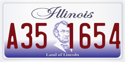 IL license plate A351654