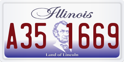 IL license plate A351669