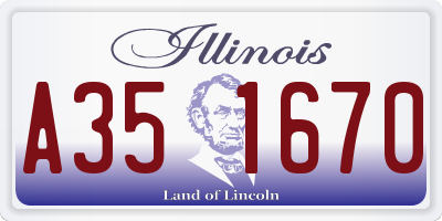 IL license plate A351670
