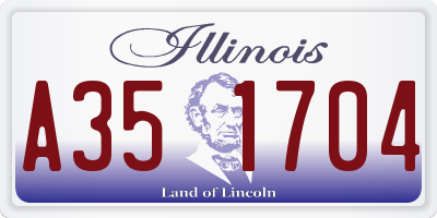 IL license plate A351704