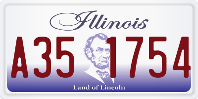 IL license plate A351754