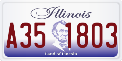 IL license plate A351803