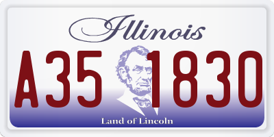IL license plate A351830