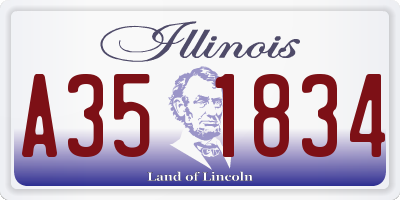 IL license plate A351834