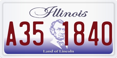 IL license plate A351840