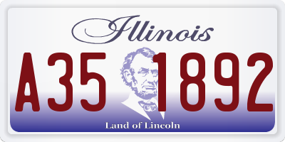 IL license plate A351892