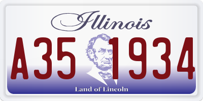 IL license plate A351934