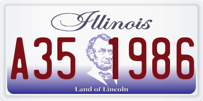 IL license plate A351986
