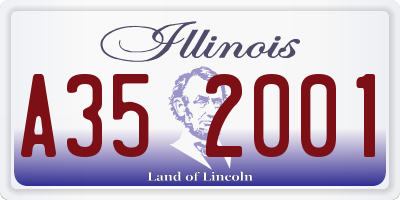 IL license plate A352001