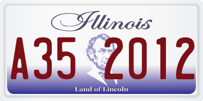 IL license plate A352012