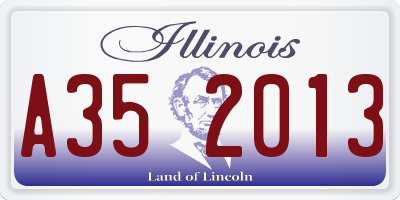 IL license plate A352013
