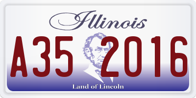 IL license plate A352016