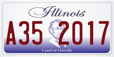 IL license plate A352017