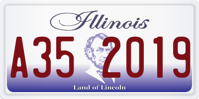IL license plate A352019