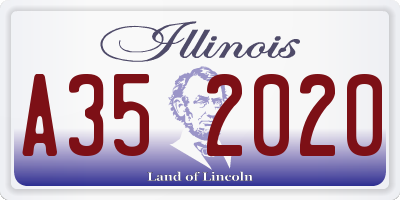 IL license plate A352020