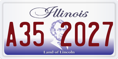 IL license plate A352027