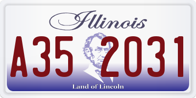 IL license plate A352031