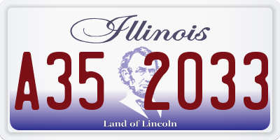 IL license plate A352033