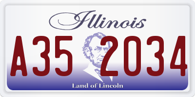 IL license plate A352034