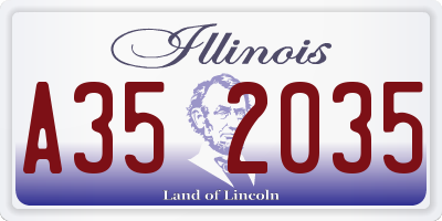 IL license plate A352035