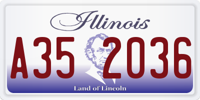 IL license plate A352036