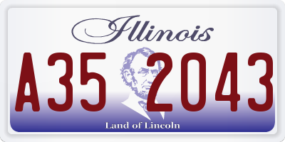 IL license plate A352043