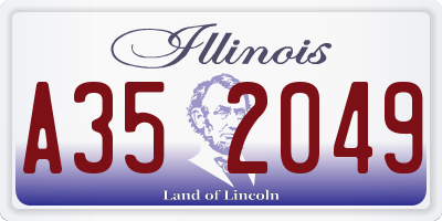 IL license plate A352049