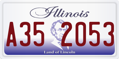 IL license plate A352053