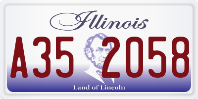 IL license plate A352058