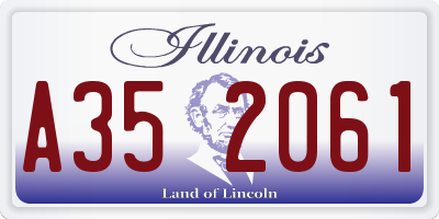 IL license plate A352061
